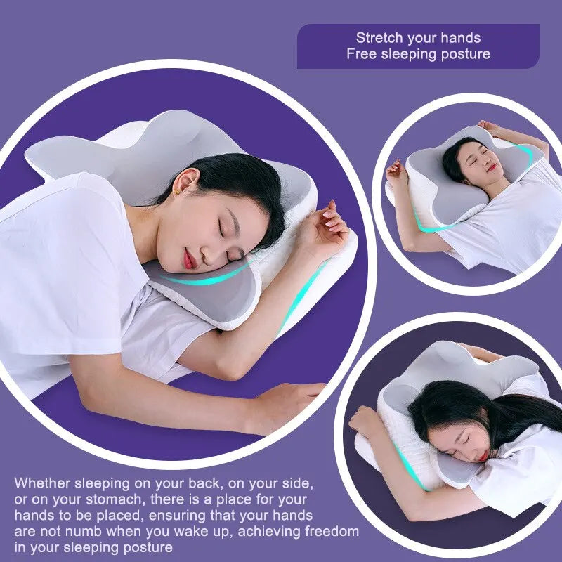 Orthopedic Memory Foam Pillow – Butterfly Shape for Neck Support