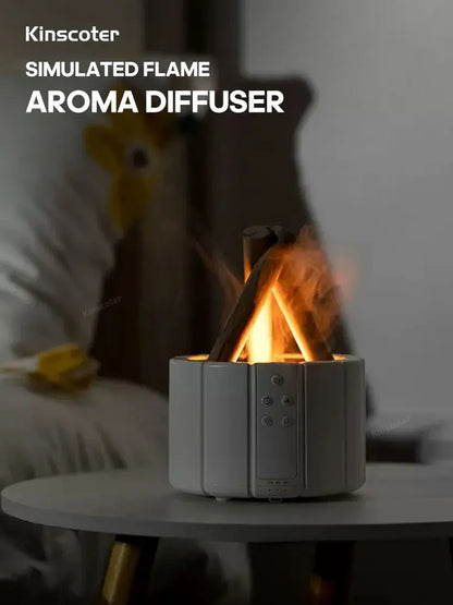 Simulated Flame Aromatherapy Diffuser – Relaxing & Stylish