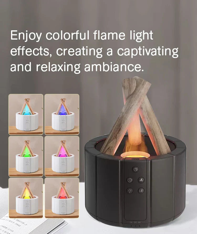 Simulated Flame Aromatherapy Diffuser – Relaxing & Stylish