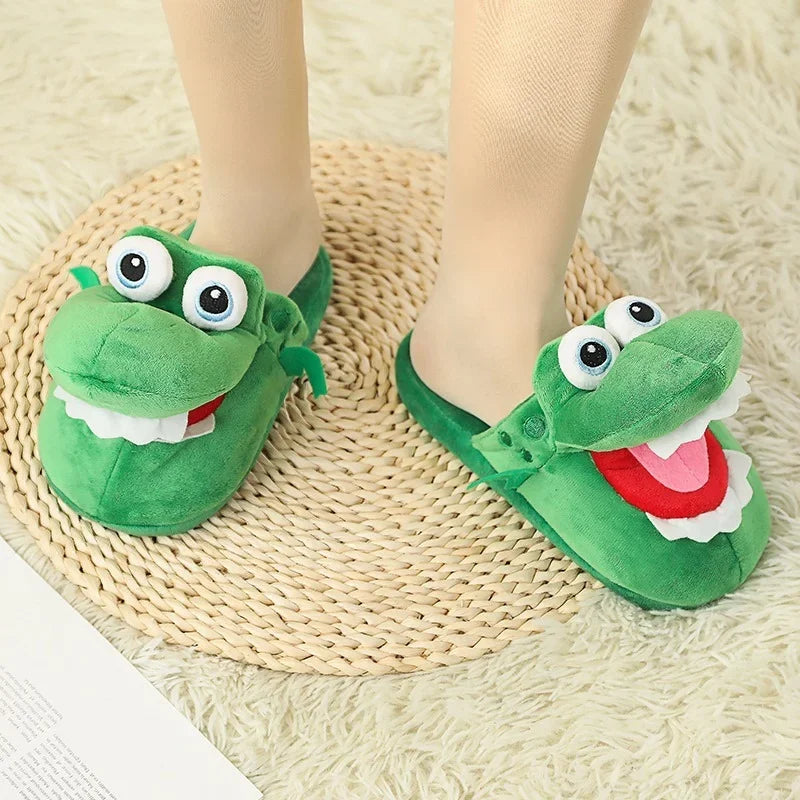 Adorable Cartoon Crocodile Slippers – Cozy & Fun