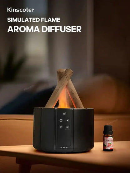 Simulated Flame Aromatherapy Diffuser – Relaxing & Stylish