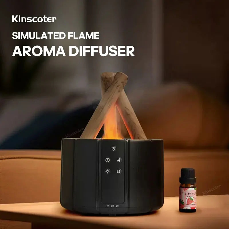 Simulated Flame Aromatherapy Diffuser – Relaxing & Stylish