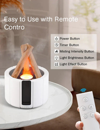 Simulated Flame Aromatherapy Diffuser – Relaxing & Stylish