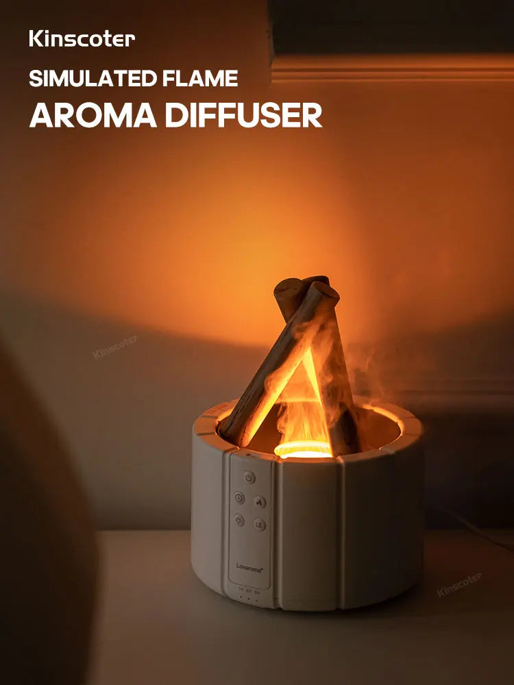 Simulated Flame Aromatherapy Diffuser – Relaxing & Stylish