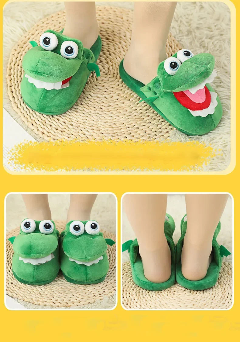 Adorable Cartoon Crocodile Slippers – Cozy & Fun