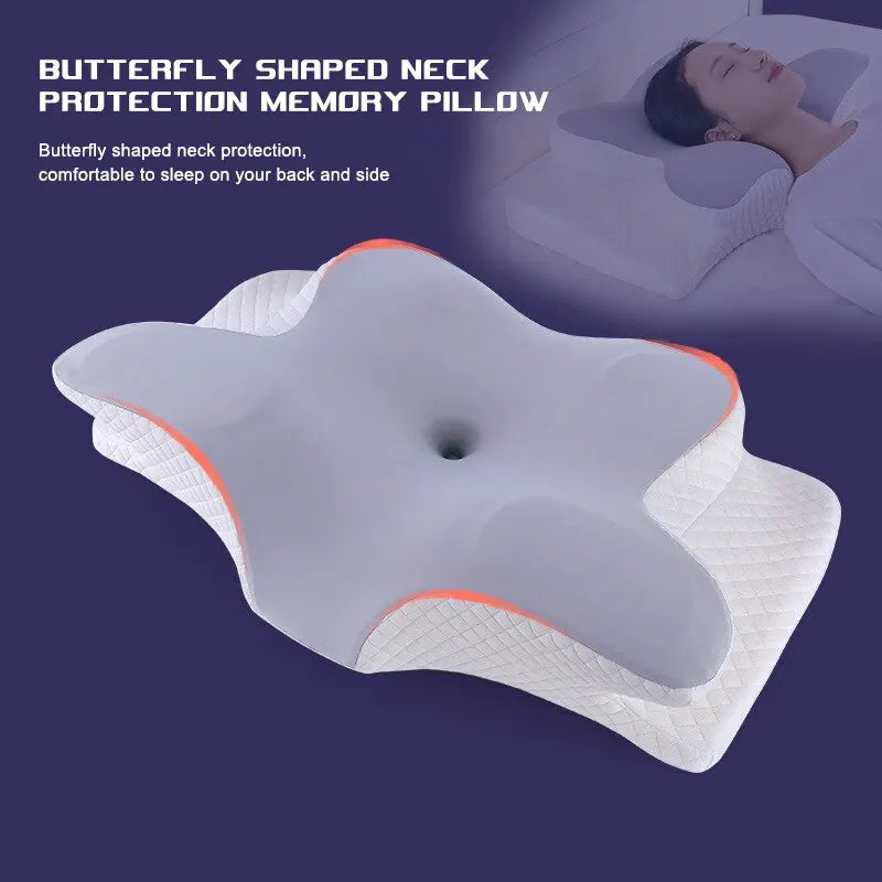 Orthopedic Memory Foam Pillow – Butterfly Shape for Neck Support