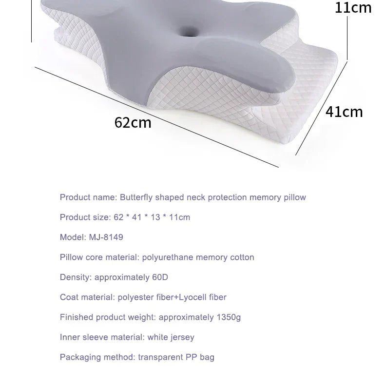 Orthopedic Memory Foam Pillow – Butterfly Shape for Neck Support