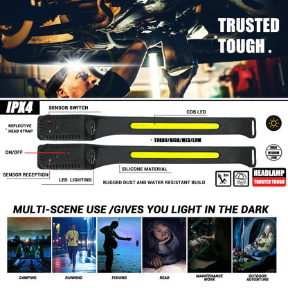 Ultra-Bright USB Rechargeable LED Headlamp – Motion Sensor