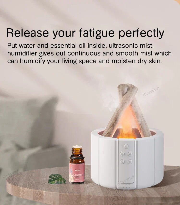 Simulated Flame Aromatherapy Diffuser – Relaxing & Stylish