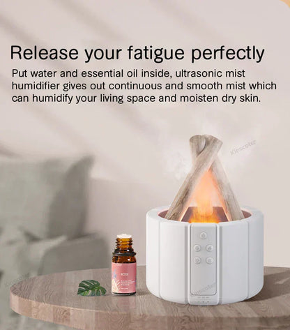 Simulated Flame Aromatherapy Diffuser – Relaxing & Stylish