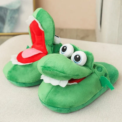 Adorable Cartoon Crocodile Slippers – Cozy & Fun